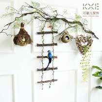 Simulation Bird Nest Creative Handmade Wall Upper Nursery Plant Corner Wall Pendant Dry Branch Decoration Hanging Accessories