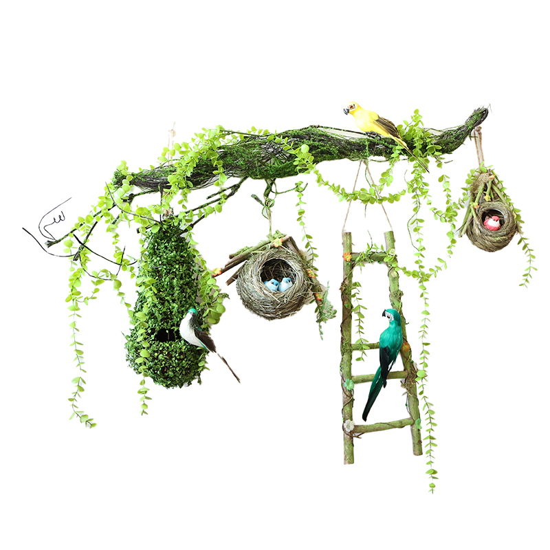 仿真鸟窝创意手工墙面上幼儿园植物角墙壁挂件干树枝装饰挂饰森系 - 图3