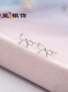 甜星纯银素银养耳洞耳钉睡觉不用摘蝴蝶结小丑鱼向日葵多款耳环