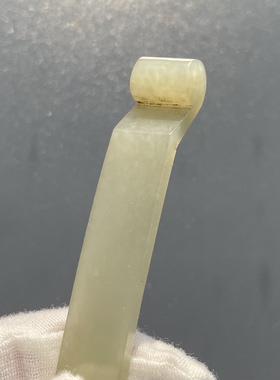 精美真品清代苏工和田白玉扁方发簪老玉器玉簪头饰老物件保真保老