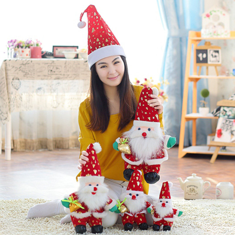 星星款圣诞老人公仔毛绒玩具圣诞老爷爷玩偶布娃娃圣诞节礼物包邮