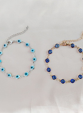 恶魔之眼耳土耳其蓝眼睛饰品ins