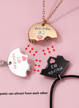 闺蜜三人拼图纪念品项链男女同款