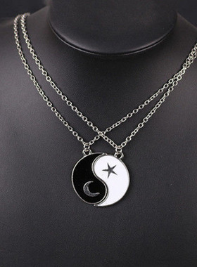 太极项链情侣闺蜜吊坠复古锁骨链