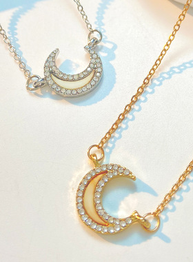 锁骨链月亮项链气质高级