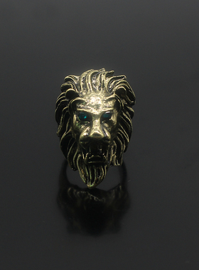 狮子头戒指雄狮指环复古食指戒