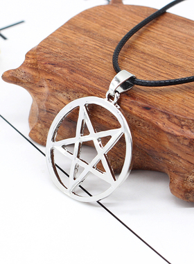 动漫周边撒旦标志银色合金锁骨链