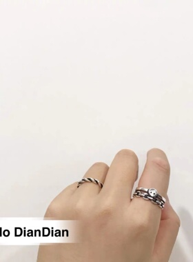 笑脸LOVE复古百搭ins开口戒指