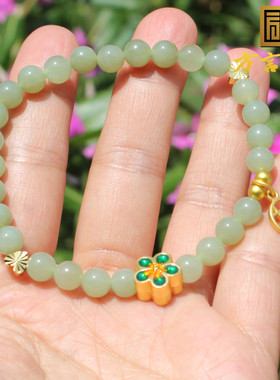 方言和田玉青海料温润晴水色手串