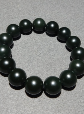 方言和田玉青籽留毛孔手串