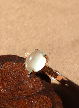 冰透白月光葡萄石17mm戒指戒圈