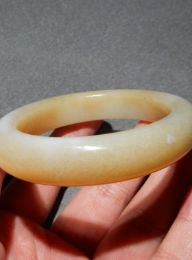 方言且末料糖白玉油润手镯