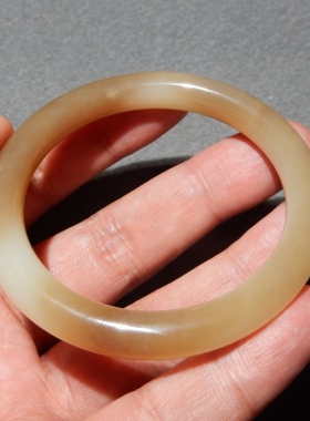 方言且末料糖白玉手镯52mm高油