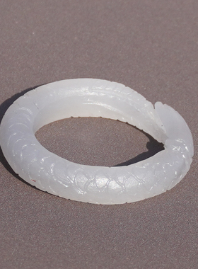 方言和田玉青海料温润烟紫色戒指