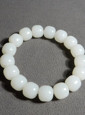 俄罗斯老坑羊脂白玉12mm老型手串