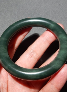 方言和田玉青籽高油润手镯57mm