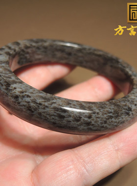 爆亏方言精品和田玉青海料桂花糕油润细腻水草沁内径59mm手镯h0