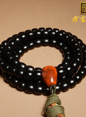 方言和田玉塔县油润黑青玉籽手串