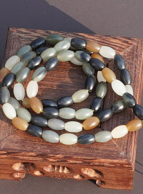 方言和田玉油润楼兰三色古风手串