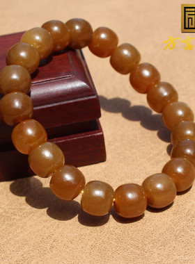 新疆且末料油润细腻黄金糖玉手串