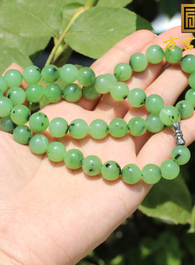 方言和田玉温润果绿碧玉妈妈链
