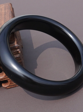 方言和田玉漆黑如墨墨玉籽料手镯