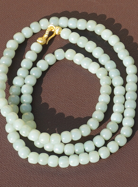 方言和田玉俄料珍稀瓷白碧玉手串