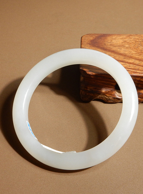 青海老坑料冰底白玉9mm玉石手镯