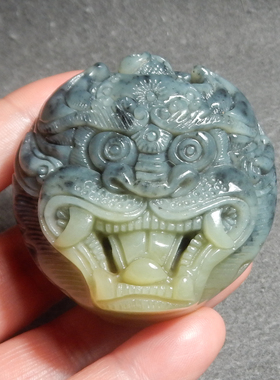 上新了方言精品和田玉特色新疆且末黄口青花特色仿古兽面皮带扣X3