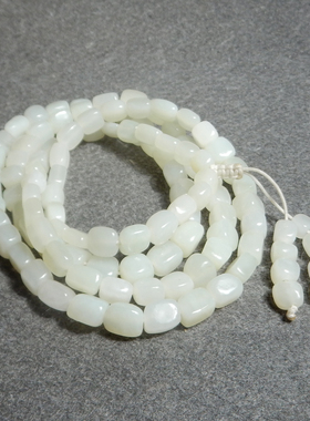 新品方言精品和田玉特色新疆且末料细腻油润卡7mm随型108颗项链X3