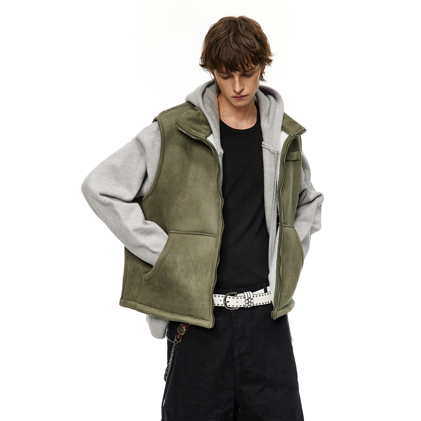 男道美式复古麂皮绒棉服马甲男2025秋冬高级感羊羔绒无袖外套情侣,淘宝优惠券,粉丝福利购,淘宝优惠卷