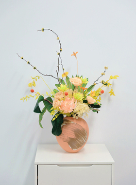 花野原创花艺天然真花鲜花制作干花永生花通草花床头柜玄关餐边柜