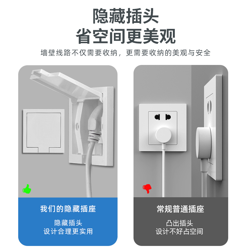 86型暗装隐形嵌入式16A三孔大功率插座翻盖隐藏内嵌式16a空调插座 - 图2