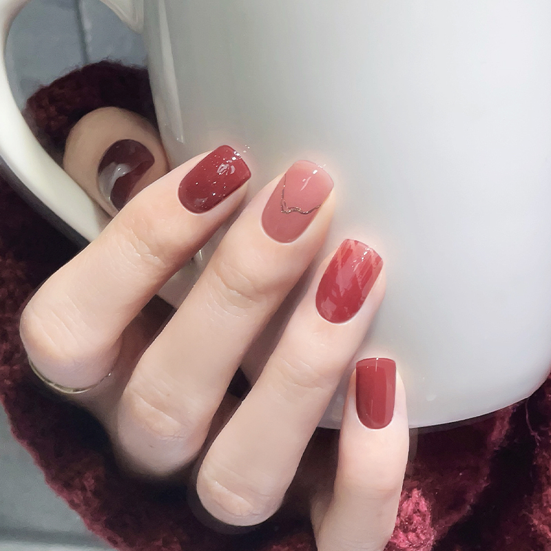 美盖UV指甲贴二代甲油胶贴烤灯贴纸凝胶半烤美甲贴片防水春夏24年 - 图1