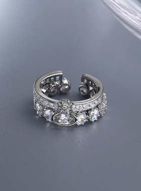 超闪锆石可拆分西太后戒指女小众设计高级感时尚轻奢精致叠戴组合