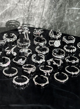 荆棘花园简约素圈中性风星芒几何戒指女个性时尚小众设计感指环潮