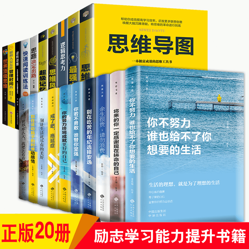 HY20册思维导图书籍思维风暴正版大书籍记忆术Z强大脑开发训练书逻辑思维训练书籍套初高中学生提升记忆简单的逻辑学入门书籍 - 图1