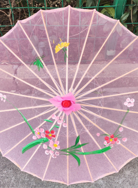 傣族舞雨涧春行图古典伞女舞蹈伞