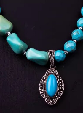 绿松石不对称设计串珠项链