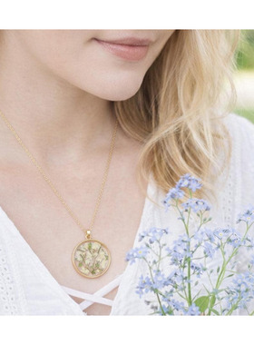 生命之树天然满天星真花树脂项链