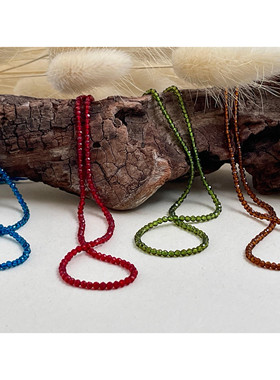 字母琉璃金饰可调节串珠锁骨项链