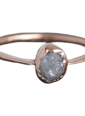 天然钻石白钻纯银18K金结婚戒指