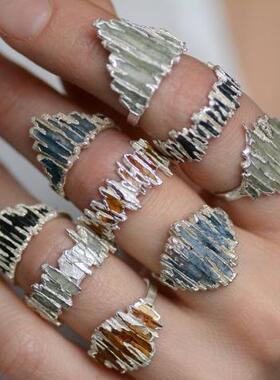 爱沙尼亚优雅华丽蓝晶石盾形戒指