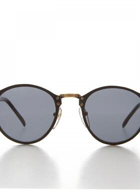 圆形金属桥中性旅行墨镜太阳眼镜