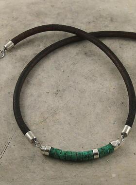 绿松石项链纯银男士周年纪念礼物