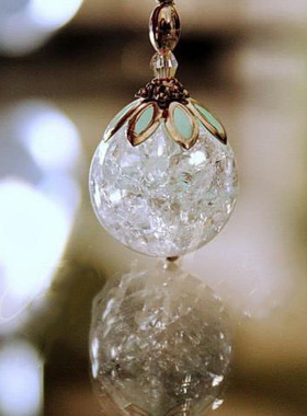 加拿大代购精致透明水晶花朵项链