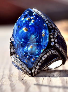 石英宝石镶嵌925纯银戒指