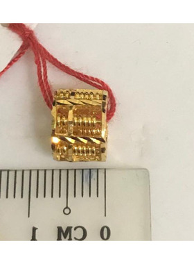 男女22K黄金纯金吊坠项坠金算盘