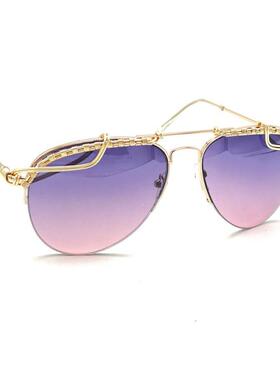 美国代购手作飞行员渐变太阳镜