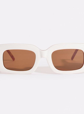 手作超大方形白色乌龟框架墨镜